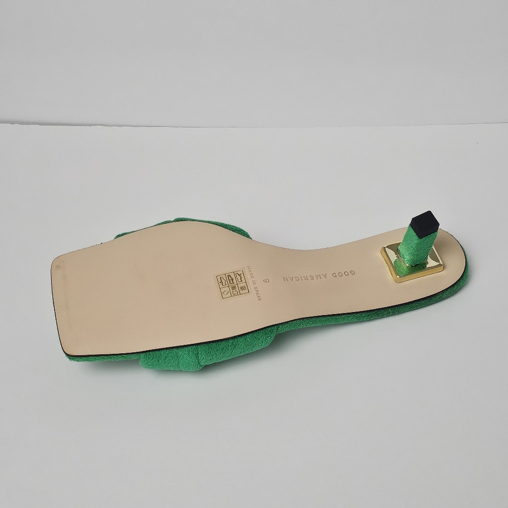 GOOD AMERICAN Terry Kickstand Low Heel Slide Sandals mules Size 9 - Picture 5 of 7